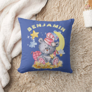 Coussin Cute Aquarelle Ours Temps de sommeil Nourriture