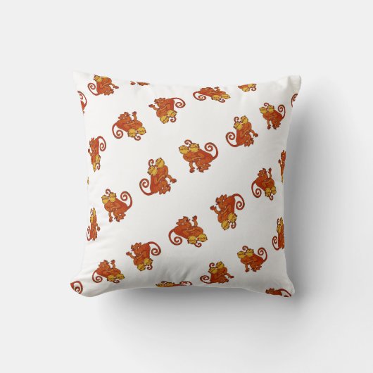 Coussin Cute Aquarelle Singes Faune jungle animaux (Recto)