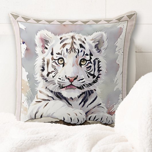 Coussin Cute Aquarelle Tiger Cub Animal Art