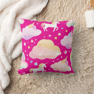 Coussin Cute arc-en-ciel licorne magique fille anniversair