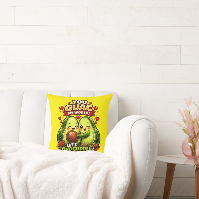 Coussin Cute Avocado Valentine’s Love Design, kawaii Love (Canapé)