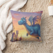 Coussin Cute Baby Dragon Nursery Throw Pillow (Couverture)