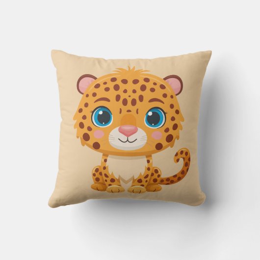 Coussin Cute Baby Leopard Safari Animal Kids (Verso)