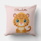 Coussin Cute Baby Leopard Safari Animal Kids (Recto)