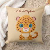 Coussin Cute Baby Leopard Safari Animal Kids (Couverture)