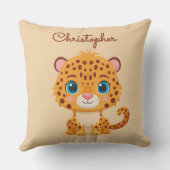 Coussin Cute Baby Leopard Safari Animal Kids (Verso)