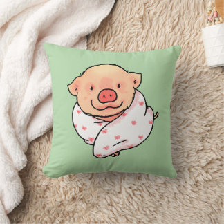 Coussin Cute Baby Pig Wrapped in Blanket