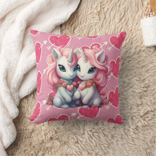 Coussin Cute Baby Unicorns Cpuple pour le cadeau de la Sai