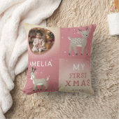 Coussin Cute Baby's 1st Christmas Photo Reindeer (Couverture)