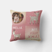 Coussin Cute Baby's 1st Christmas Photo Reindeer (Verso)