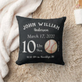 Coussin Cute Baseball Sports Ball Baby Birth Stats Nursery (Couverture)