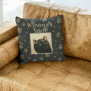 Coussin Cute Black Chat Personnalisé Animaux de compagnie