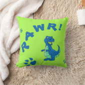 Coussin Cute | Bleu vert | RAWR Dinosaur | Enfants (Couverture)