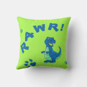 Coussin Cute | Bleu vert | RAWR Dinosaur | Enfants (Verso)