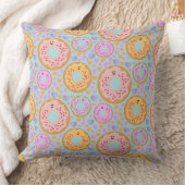 Coussin Cute Blue Pink Pastel Donuts & Hearts (Couverture)