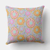 Coussin Cute Blue Pink Pastel Donuts & Hearts (Verso)