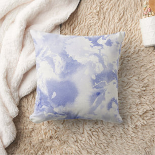 Coussin Cute Blue / Purple And White Abstract Pattern.