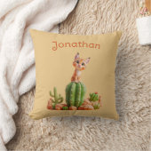 Coussin Cute Bobcat sur cactus (Couverture)