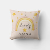 Coussin Cute Boho arc en ciel avec étoiles d'or (Recto)