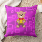 Coussin Cute Bowtie Teddy Bear Bleu vaisseau spatial (Couverture)