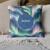 Coussin Cute Boys Nursery Kids Monogram Northern Lights