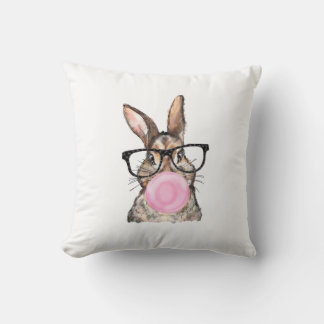 Coussin Cute Bunny Glasses Bubblegum Easter Day Girls Kids