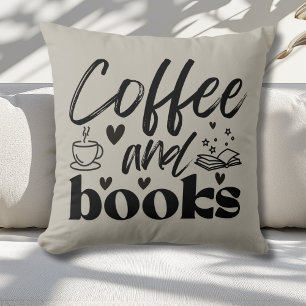 Coussin Cute Café et livre Amateurs Cadeau
