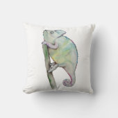 Coussin Cute caméléon peint en aquarelle (Recto)