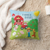 Coussin Cute Cartoon Barnyard Animaux, Fermier et tracteur (Couverture)
