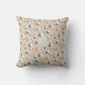 Coussin Cute cartoon bee flower yellow pattern monogram (Recto)