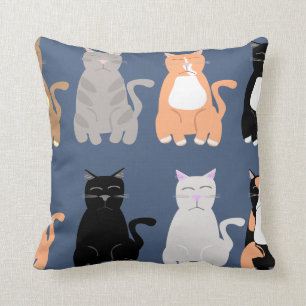 Coussin Cute Cartoon Chat se reproduit Motif amusant