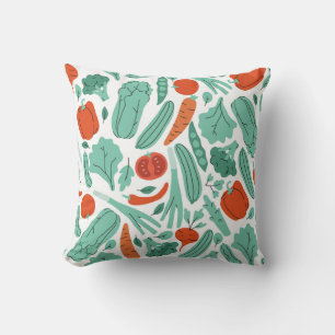 Coussin Cute Cartoon Food : Motif de légumes vibrants