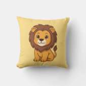 Coussin Cute Cartoon Lion on Yellow (Recto)