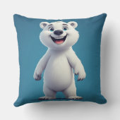 Coussin Cute Cartoon Polar Bear Character  (Verso)