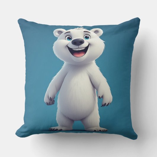 Coussin Cute Cartoon Polar Bear Character  (Recto)