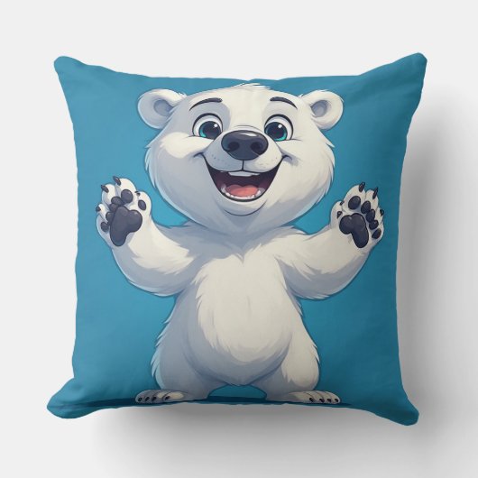 Coussin Cute Cartoon Polar Bear Character  (Recto)