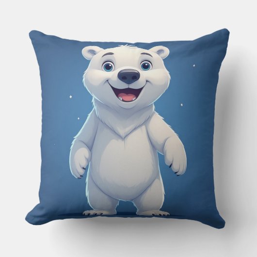 Coussin Cute Cartoon Polar Bear Character (Recto)