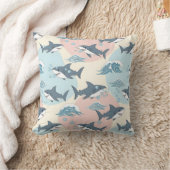 Coussin Cute Cartoon Soft Nautical Shark Pattern (Couverture)