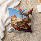 Coussin Cute Cat Balloon Adventure Kids Pillow Decor (Couverture)