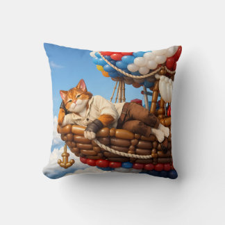 Coussin Cute Cat Balloon Adventure Kids Pillow Decor