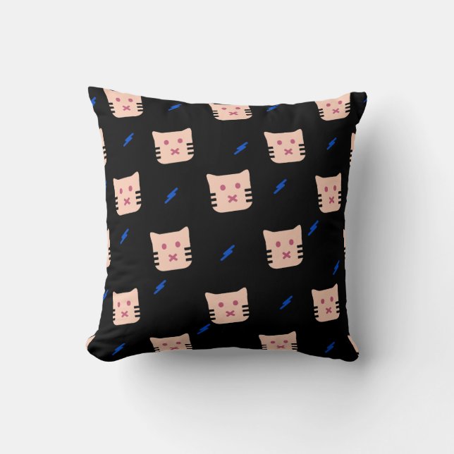 Coussin Cute Cat Pattern (Recto)