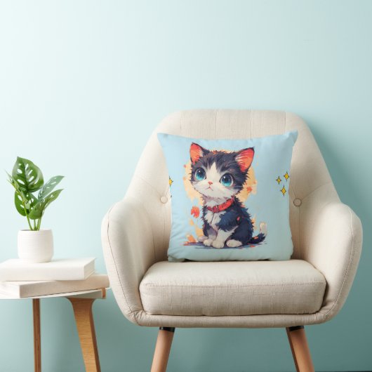 Coussin cute cat throw pilow (Chaise)