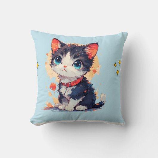Coussin cute cat throw pilow  (Recto)