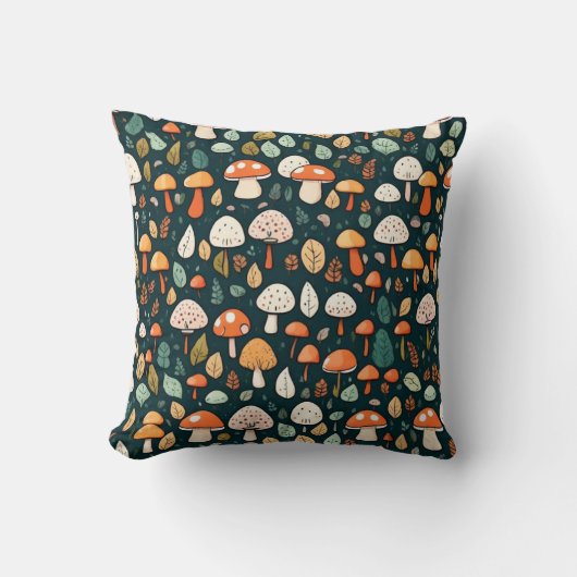Coussin Cute champignons feuille cottage design (Recto)