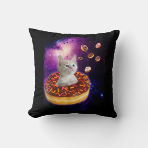 Coussin Cute Chat À L'Intérieur De Donut Dans L'Espace Ama
