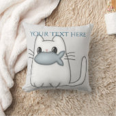 Coussin Cute chat avec poisson Prix (Couverture)