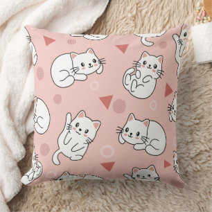 Coussin Cute chat chaton doodé sans couture motif