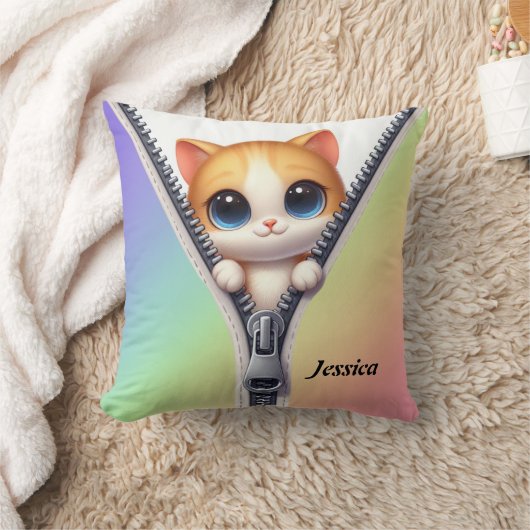 Coussin Cute Chat Coloré Enfants (Couverture)