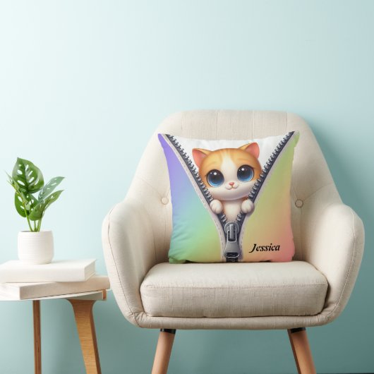 Coussin Cute Chat Coloré Enfants (Chaise)