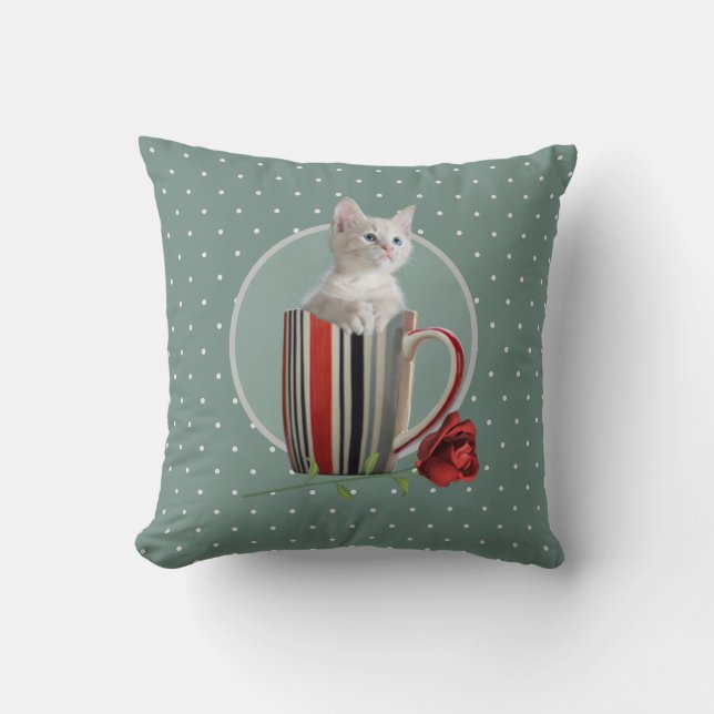 Coussin Cute Chat Kitten Animaux de compagnie Amateurs Cad (Recto)